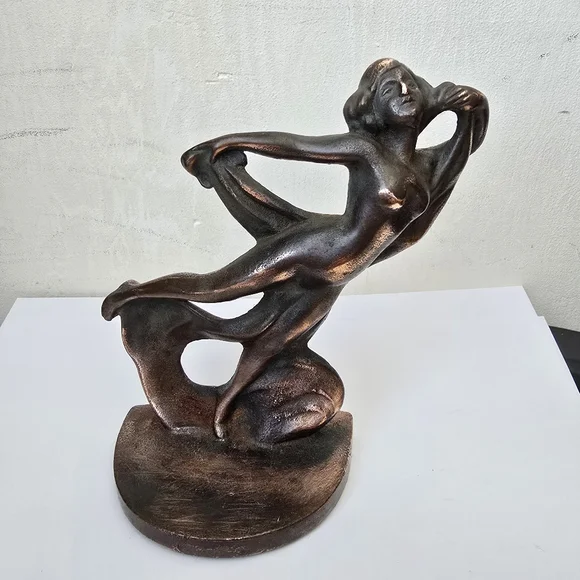 Vintage bookend book end Art Noveau Hubley Deco dancer woman dancing